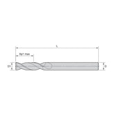 Solid Carbide End Mills •ALUFLASH • Series 2A19 • Square End • 2 Flute • Long Length • Cylindrical Shank • Inch - Big-tools Industrial Supply Tools for Metal Cutting